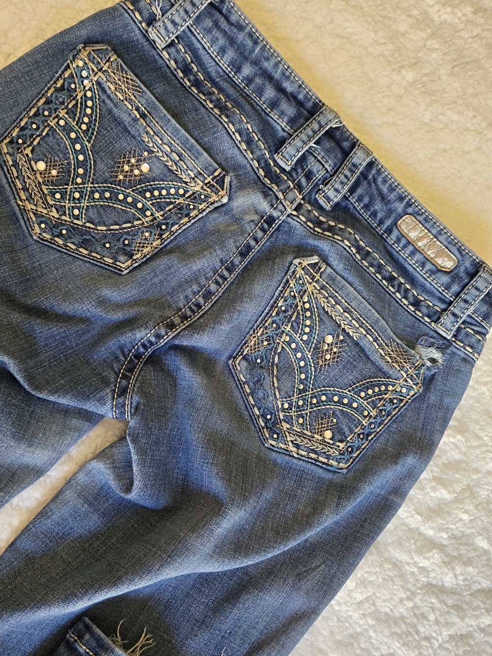Rock 47 by Wrangler Low Rise Embellished Y2K Jeans